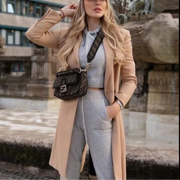 Tan Coat women jacket oversized trench faux suede jacket - Picture 1 of 5